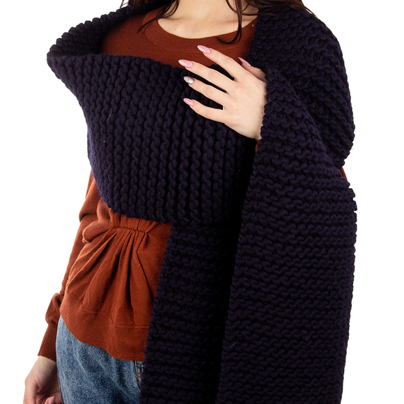 WOOL AND THE GANG MIDNIGHT BLUE SCARF | WOMENS - Picture 3 of 3